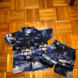 Blue and Black Hawaiian Tropical Set